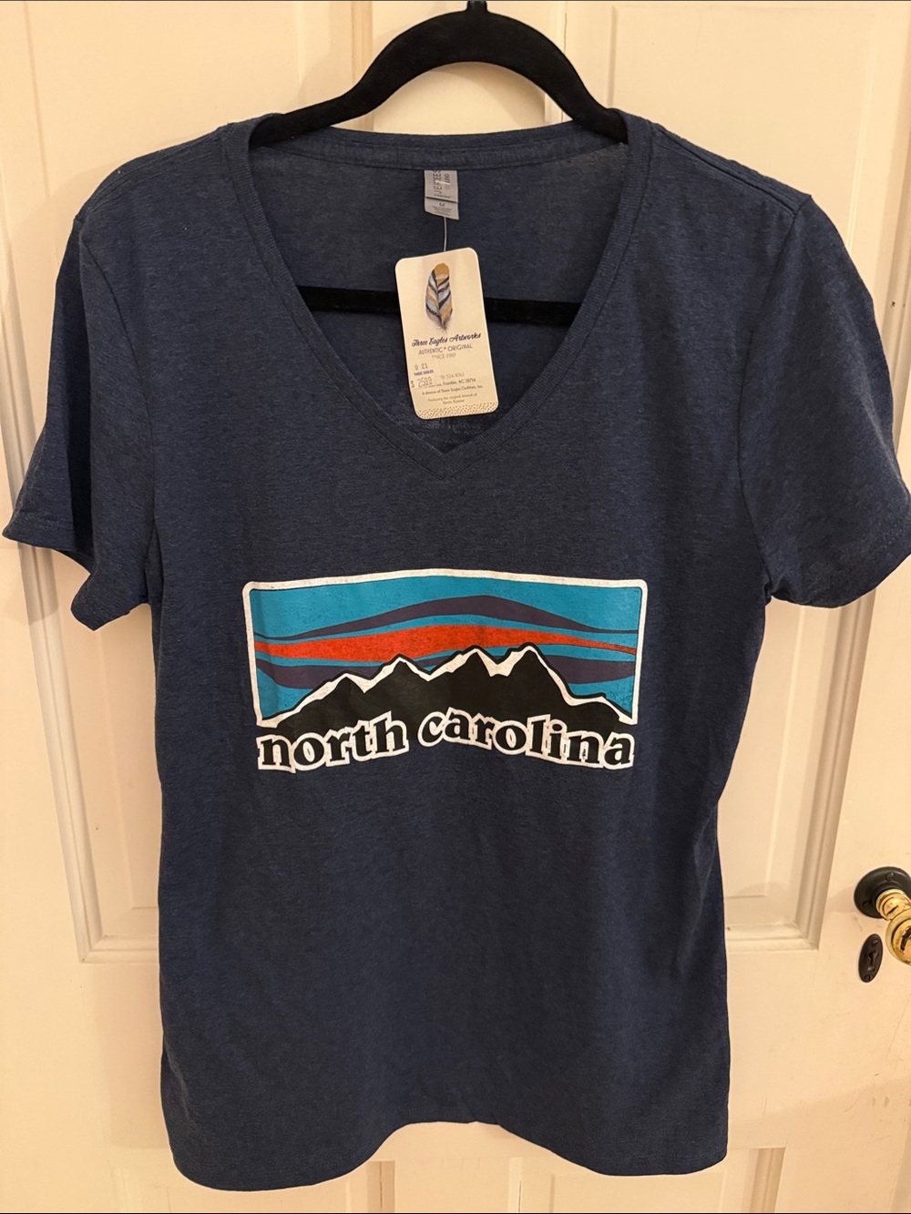 North Carolina V-Neck Graphic Tee - Navy